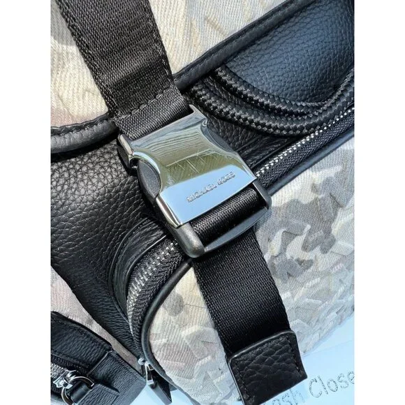 Michael Kors backpack cooper logo denim backpack utility rucksack black - Picture 9 of 12